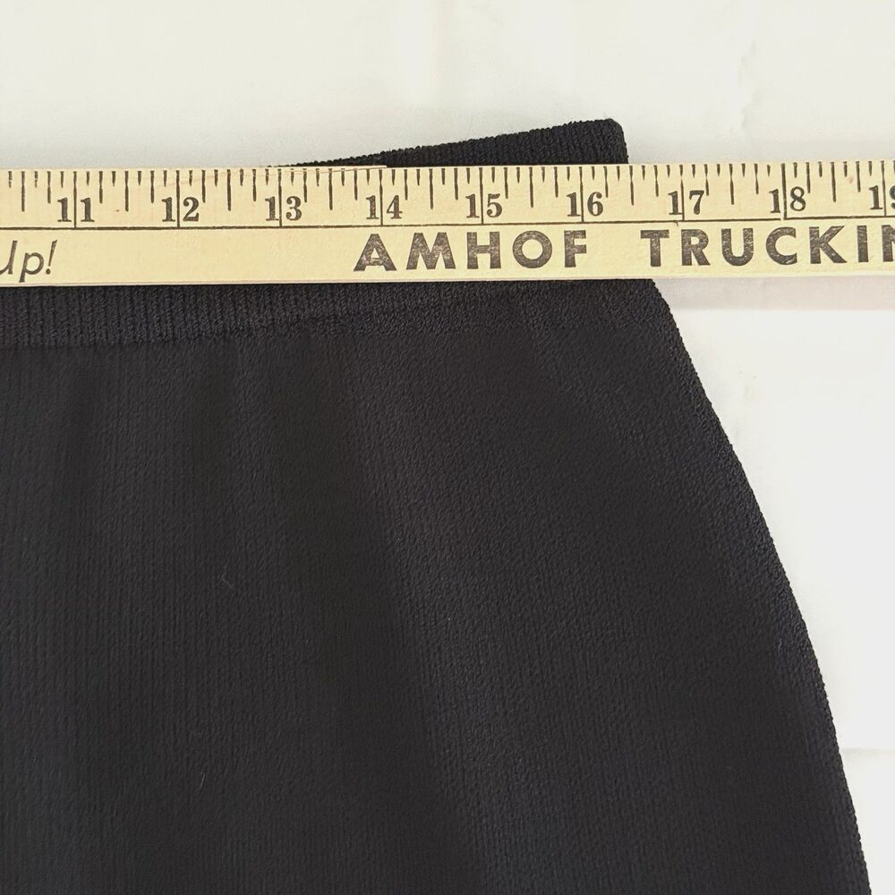 St John Basics Black Santana Knit Pencil Skirt Womens Size 14 Elastic Waist - Picture 5 of 8